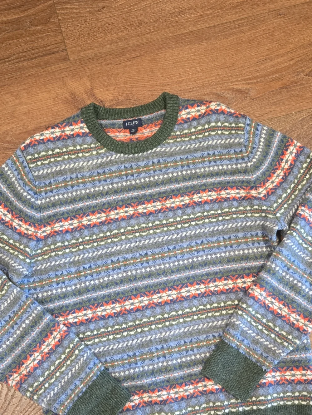 J. CREW WOOL BLEND FAIR ISLE SWEATER... SIZE MED.. #8068